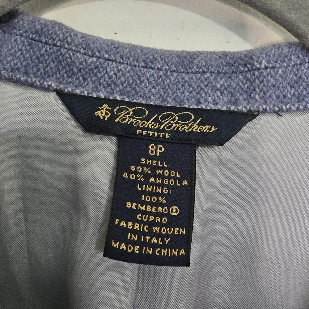 Brooks Brothers wool and angora rabbit hair blend blazer in blue Office Business - Picture 10 of 11